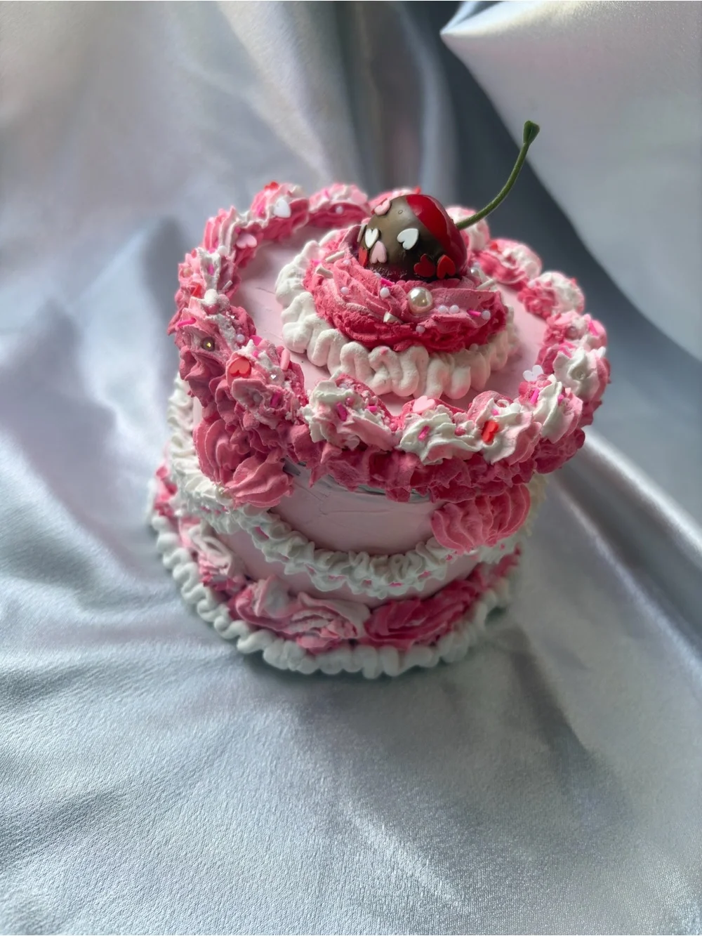Pink Hearts Aluminum Storage jar